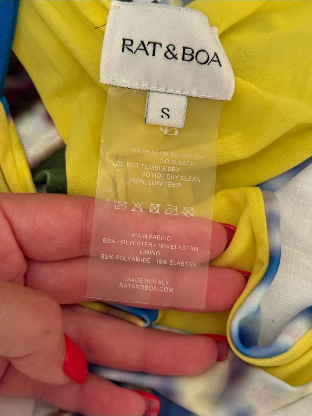 Rat & Boa Ribeiro Bikini Blue & Yellow Tie-Dye Bandeau